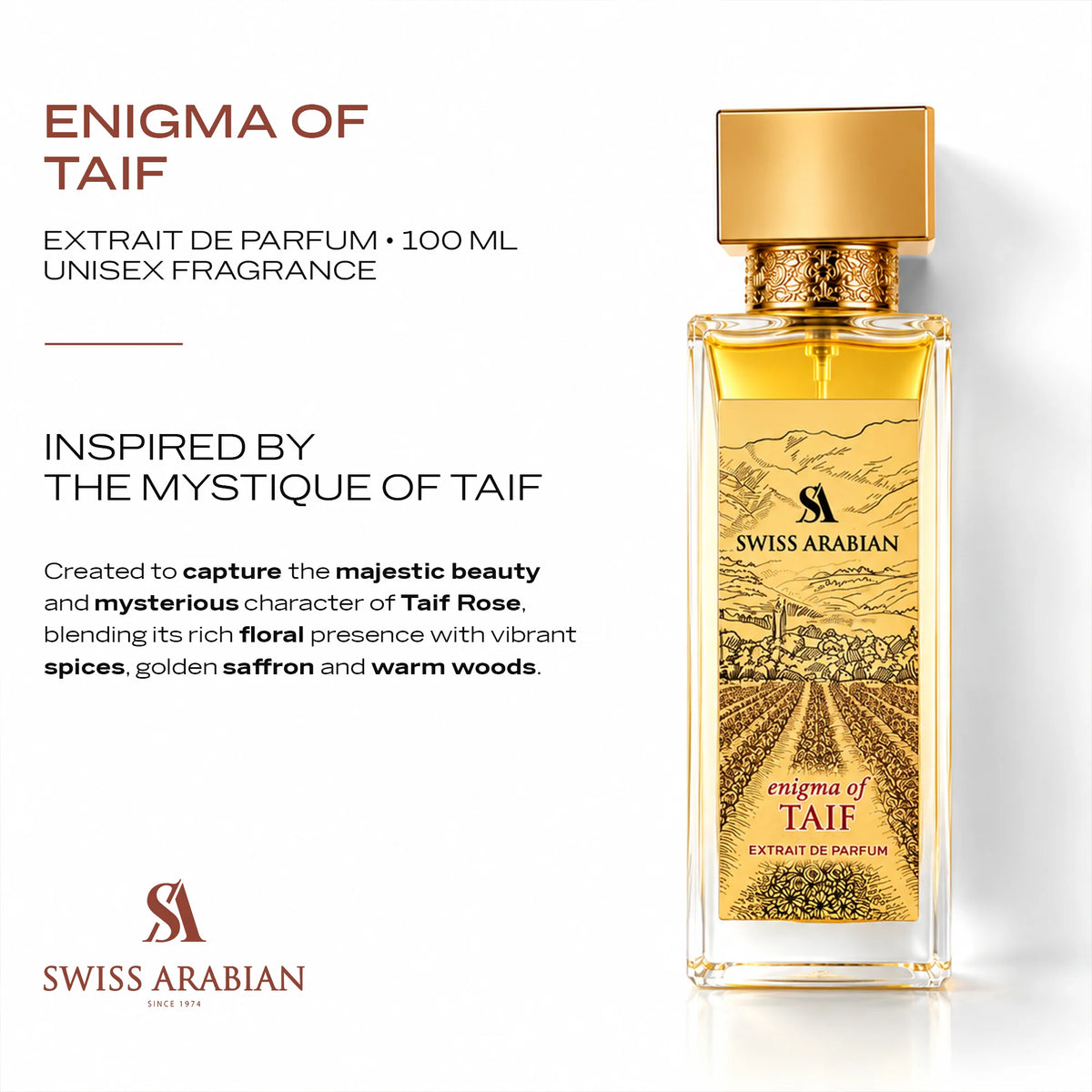 Enigma of Taif Extrait de Parfum 100ml | Swiss Arabian