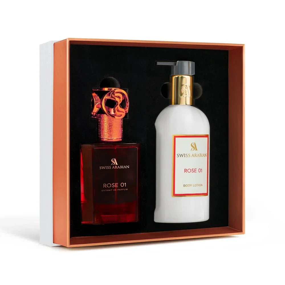 Rose 01 Eau de Parfum 50ml + Body Lotion 300ml Set | Swiss Arabian