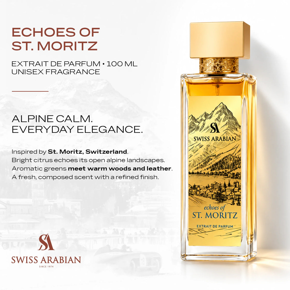 Echoes of St. Moritz Extrait De Parfum Unisex 100ml | Swiss Arabian